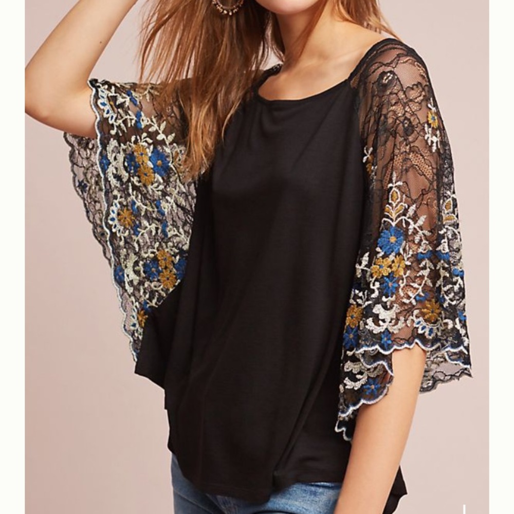 Akemi + Kin | Callista Boho Embroidered Sleeve Tee